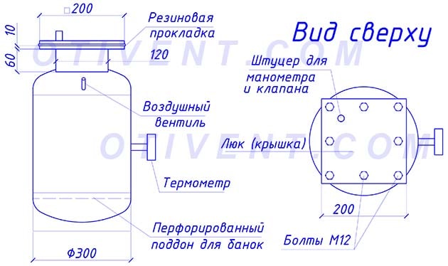 Чертеж автоклавной емкости