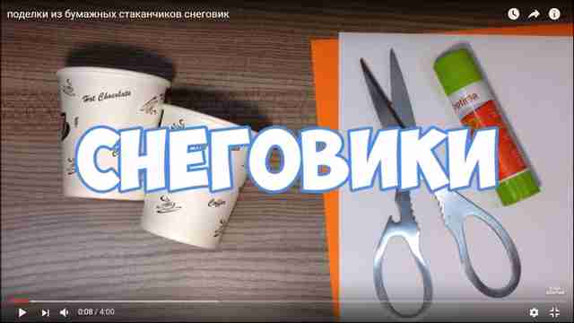 Снеговики из бумажных стаканчиков своими руками