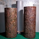 Ваза из гипса, листьев и фольги своими руками